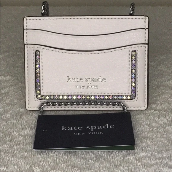 Kate Spade Cream Card Holder with AB stone Accents limited edition - Picture 7 of 11